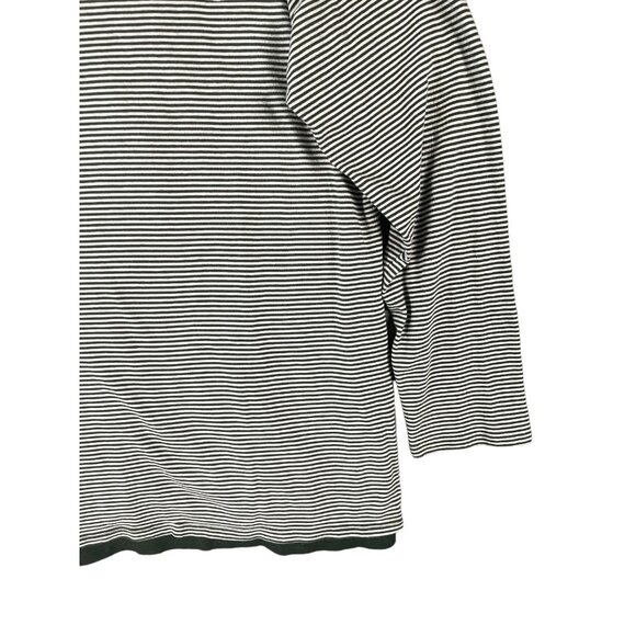 J Jill Womens Top 1X Green White Striped Layered Soft Warm Work Minimal Office - Picture 7 of 14